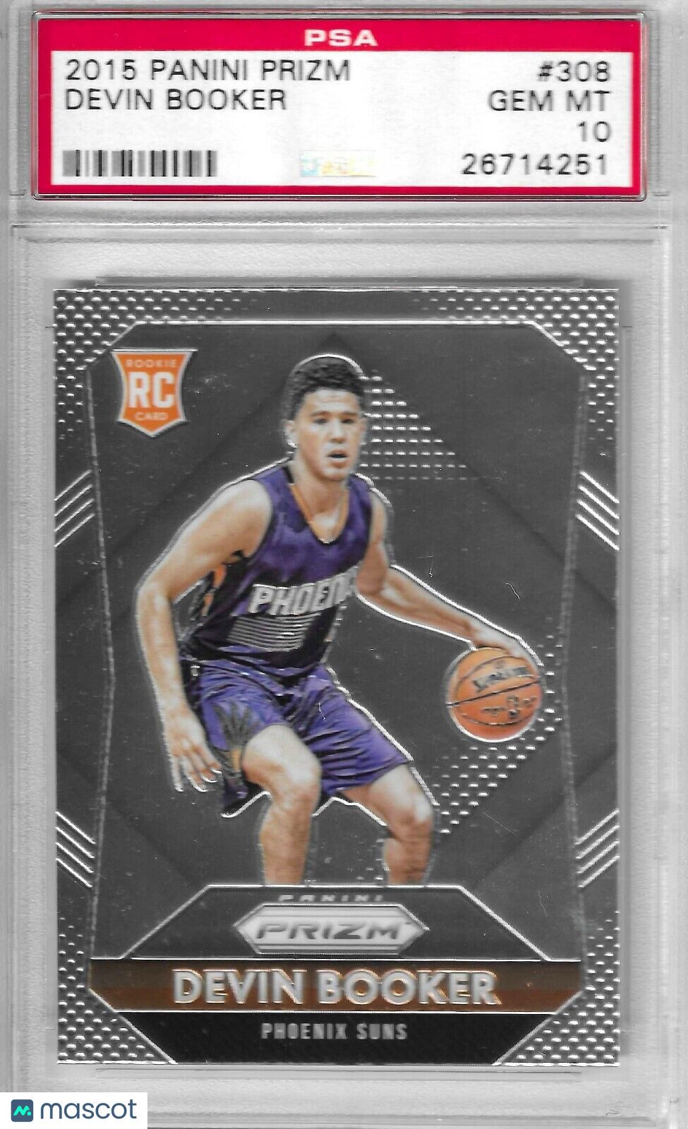 DEVIN BOOKER PSA 10 2015 PANINI PRIZM BASKETBALL #308 ROOKIE SUNS RC