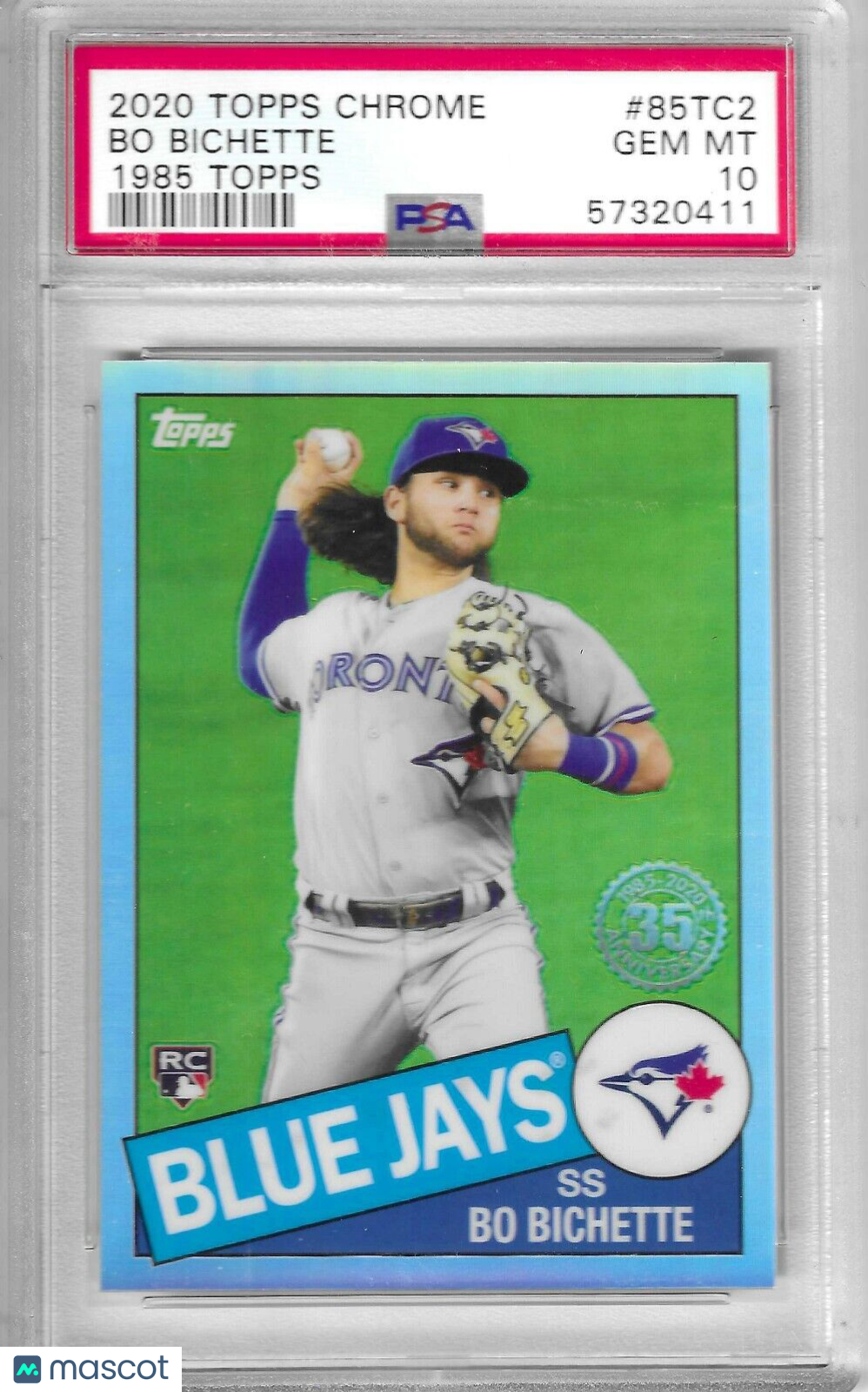 2020 Topps Chrome Baseball 1985 Topps Refractor #85TC2 Bo Bichette RC PSA 10