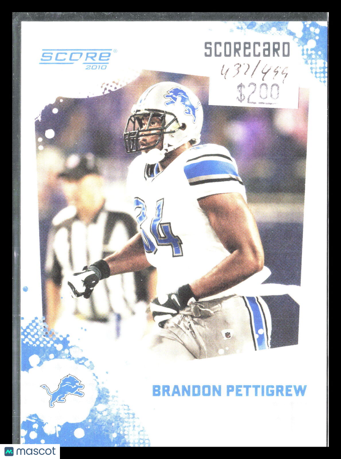 Brandon Pettigrew 2010 Score #93    Detroit Lions