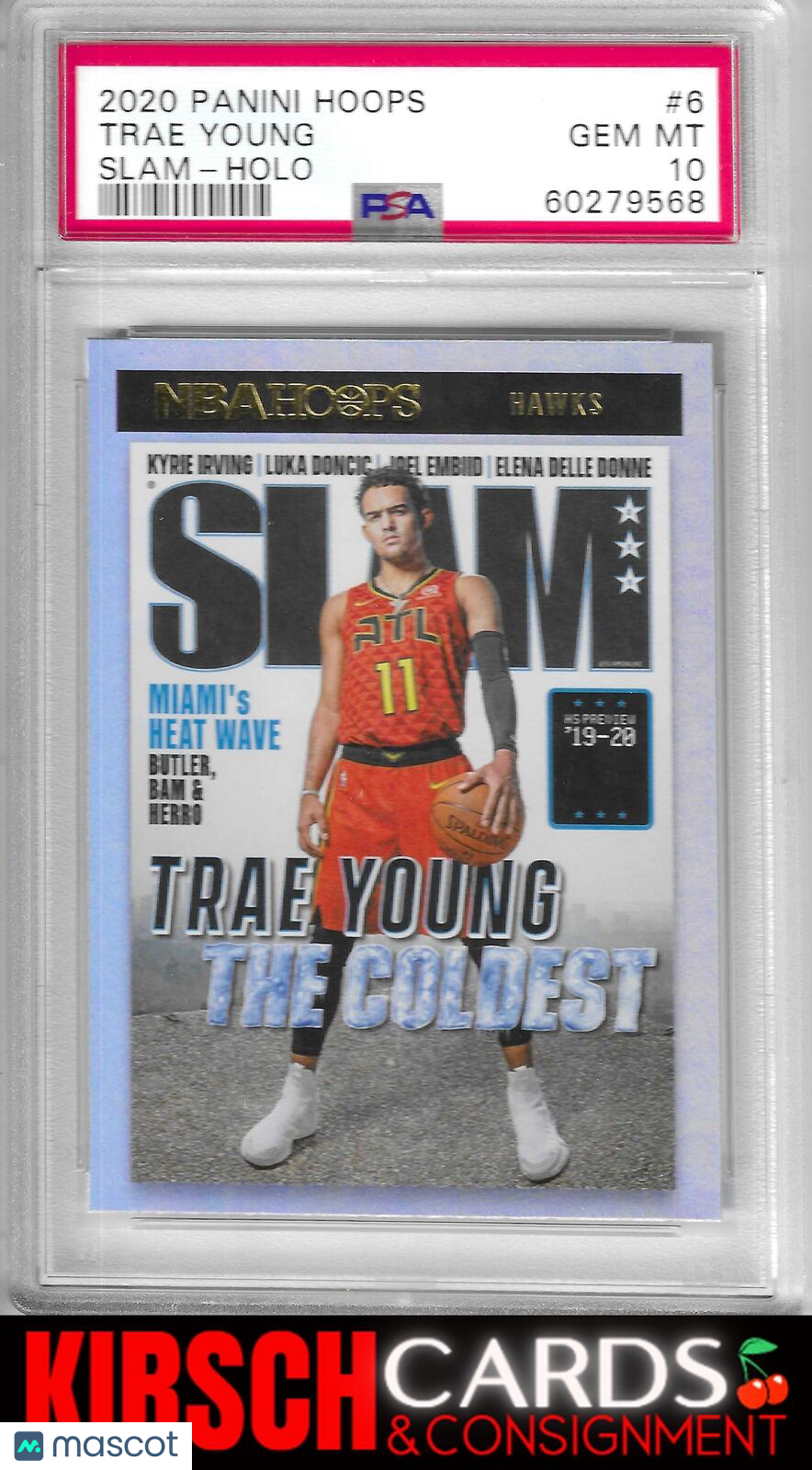 Trae Young 2020-21 Hoops #6 Slam Holo PSA 10 Atlanta Hawks