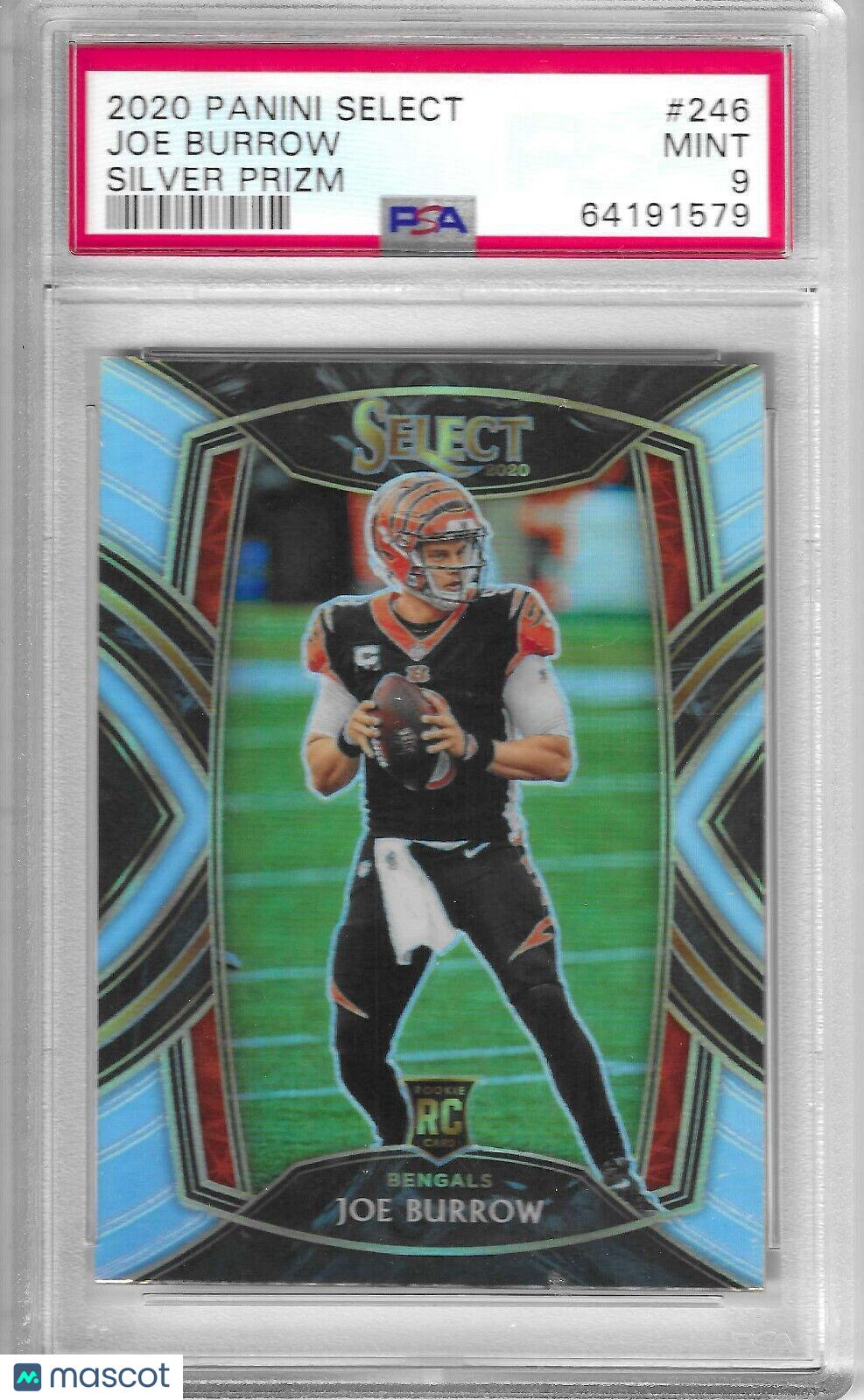 2020 Joe Burrow #246 Select Club Level Silver Prizm Rookie RC PSA 9