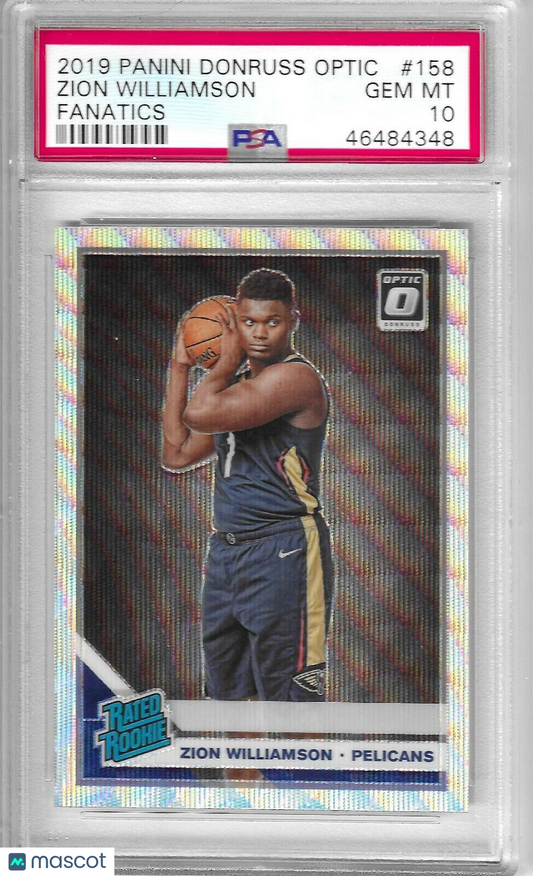 2019 Panini Donruss Optic Zion Williamson #158 Fanatics Rookie PSA 10 GEM MINT