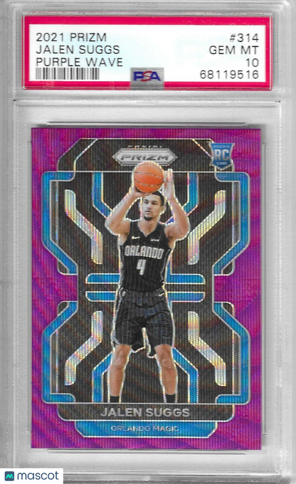 2021-22 Panini Prizm PURPLE WAVE Jalen Suggs Rookie PSA 10 Magic #314