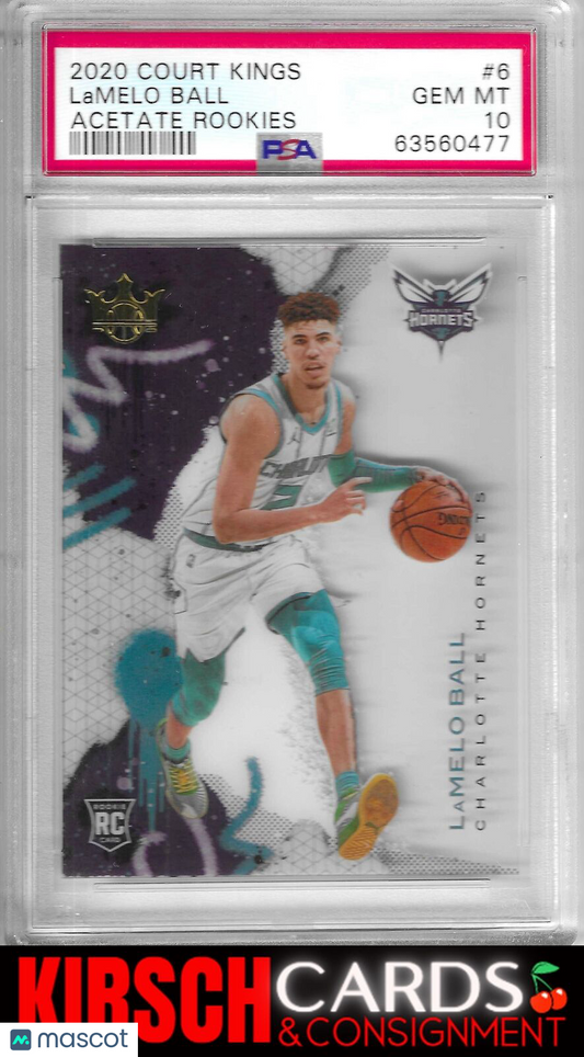 LaMelo Ball 2020-21 Panini Court Kings #6 Acetate Rookies PSA 10 Hornets