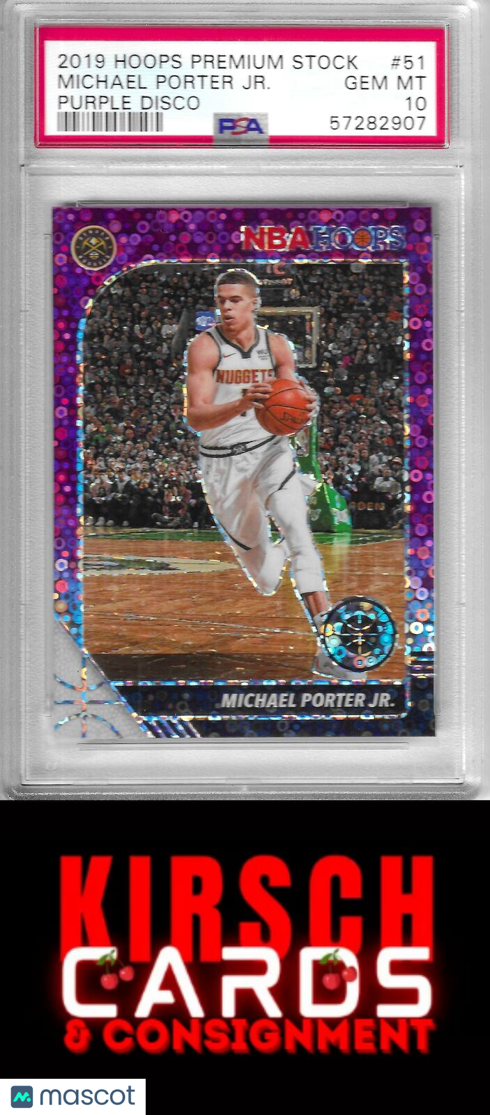 Michael Porter Jr. 2019 Hoops Premium Stock #51 Purple Disco (Denver Nuggets)