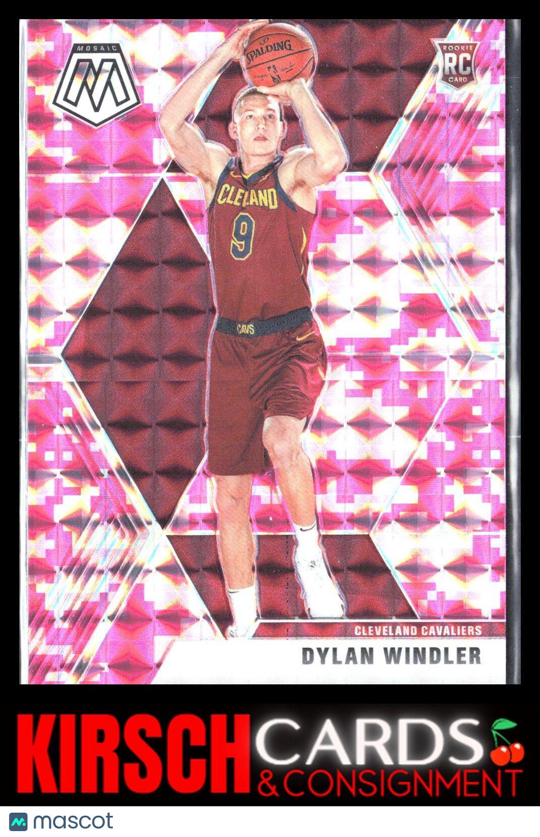 Dylan Windler 2019 2019-20 Panini Mosaic #208 Camo Pink Cleveland Cavaliers