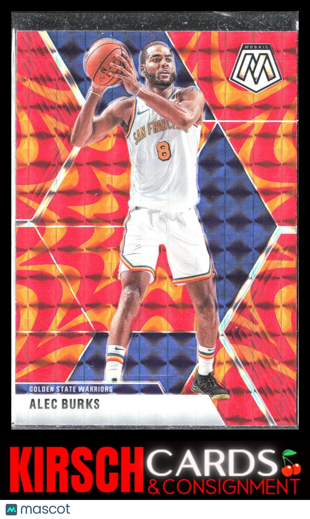 Alec Burks 2019-20 Panini Mosaic #120 Reactive Orange Golden State Warriors