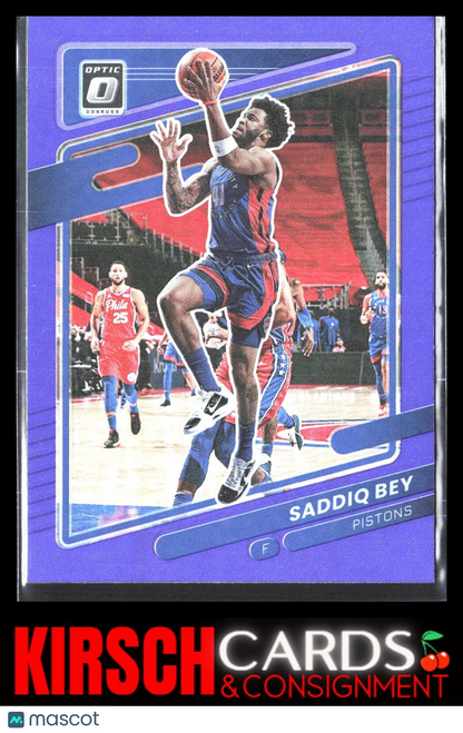 Saddiq Bey 2021 2021-22 Donruss Optic #126 Purple Detroit Pistons