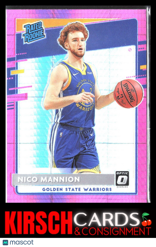 Nico Mannion 2020 2020-21 Donruss Optic #190 Hyper Pink Golden State Warriors