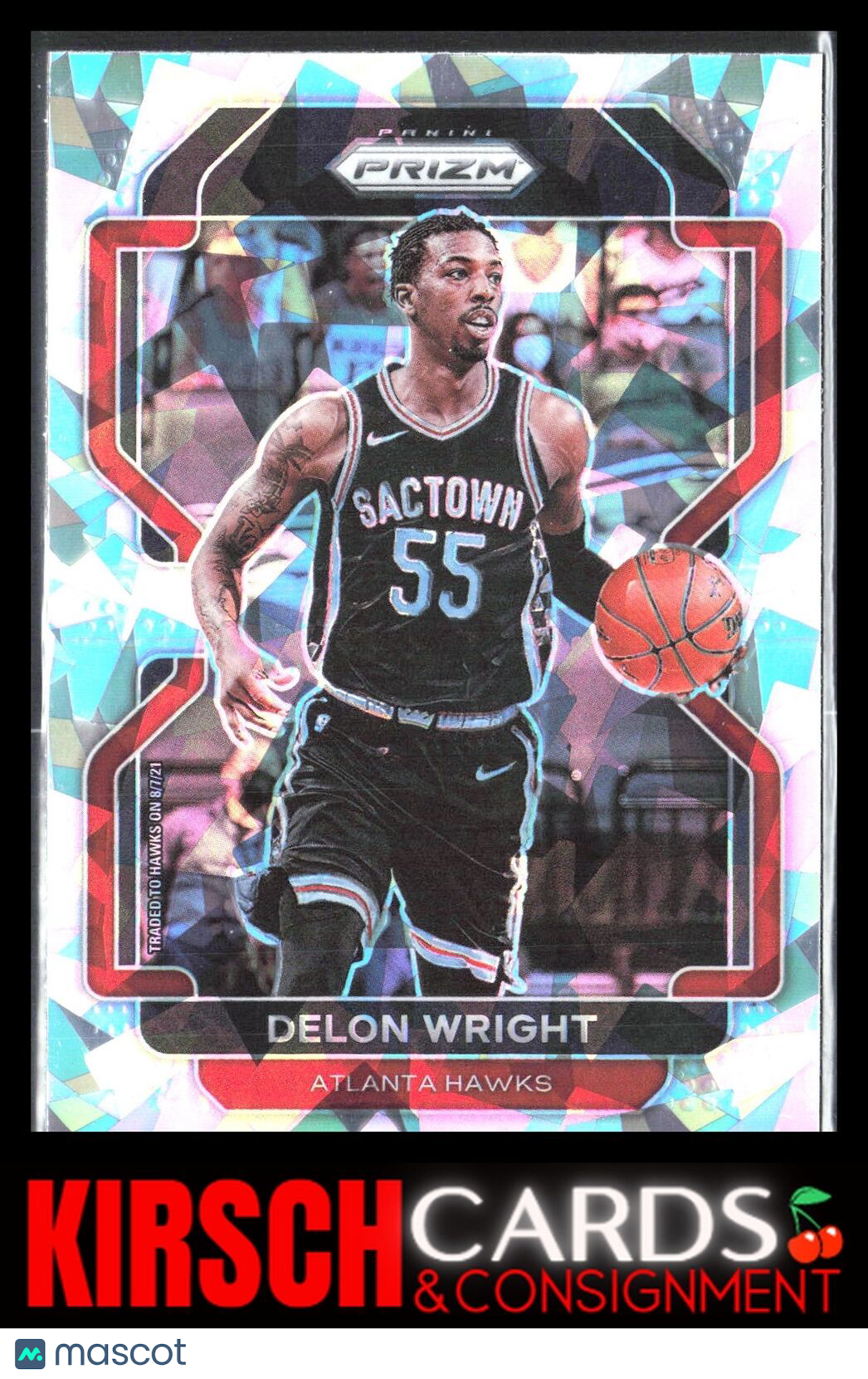 Delon Wright 2021 2021-22 Panini Prizm #57 Ice Atlanta Hawks