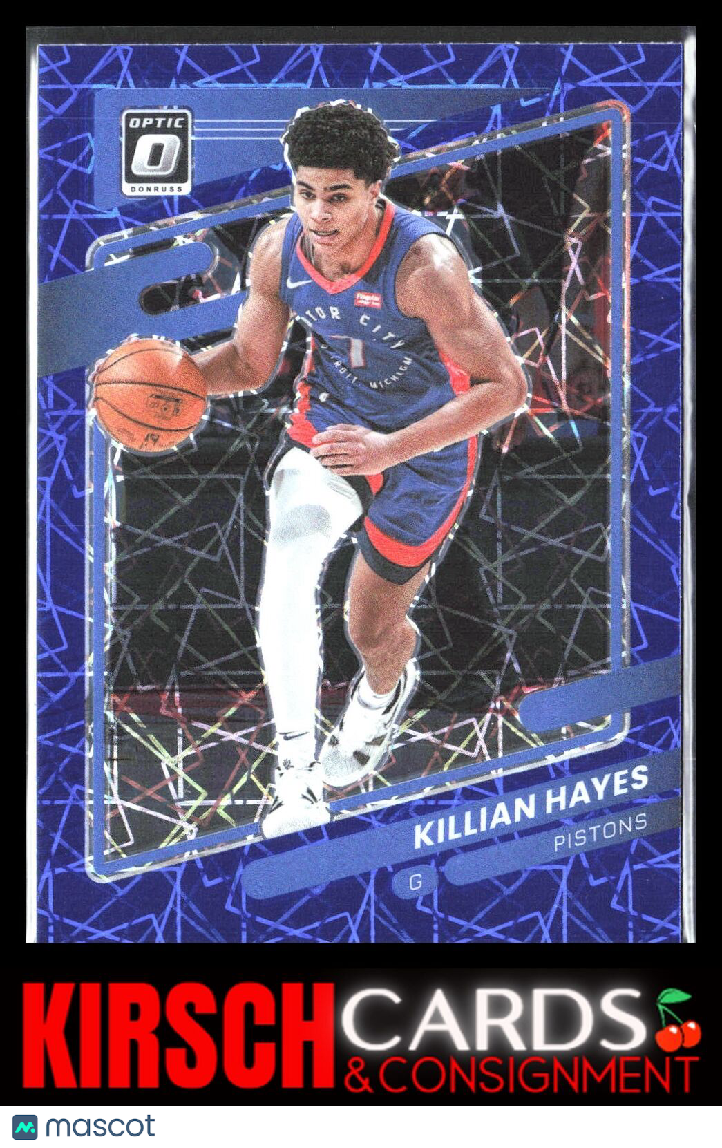 Killian Hayes 2021 2021-22 Donruss Optic #20 Blue Velocity Detroit Pistons