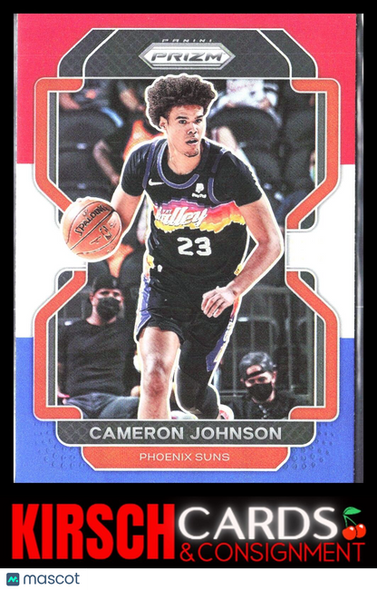 Cameron Johnson 2021 2021-22 Panini Prizm #186 Red White and Blue Phoenix Suns