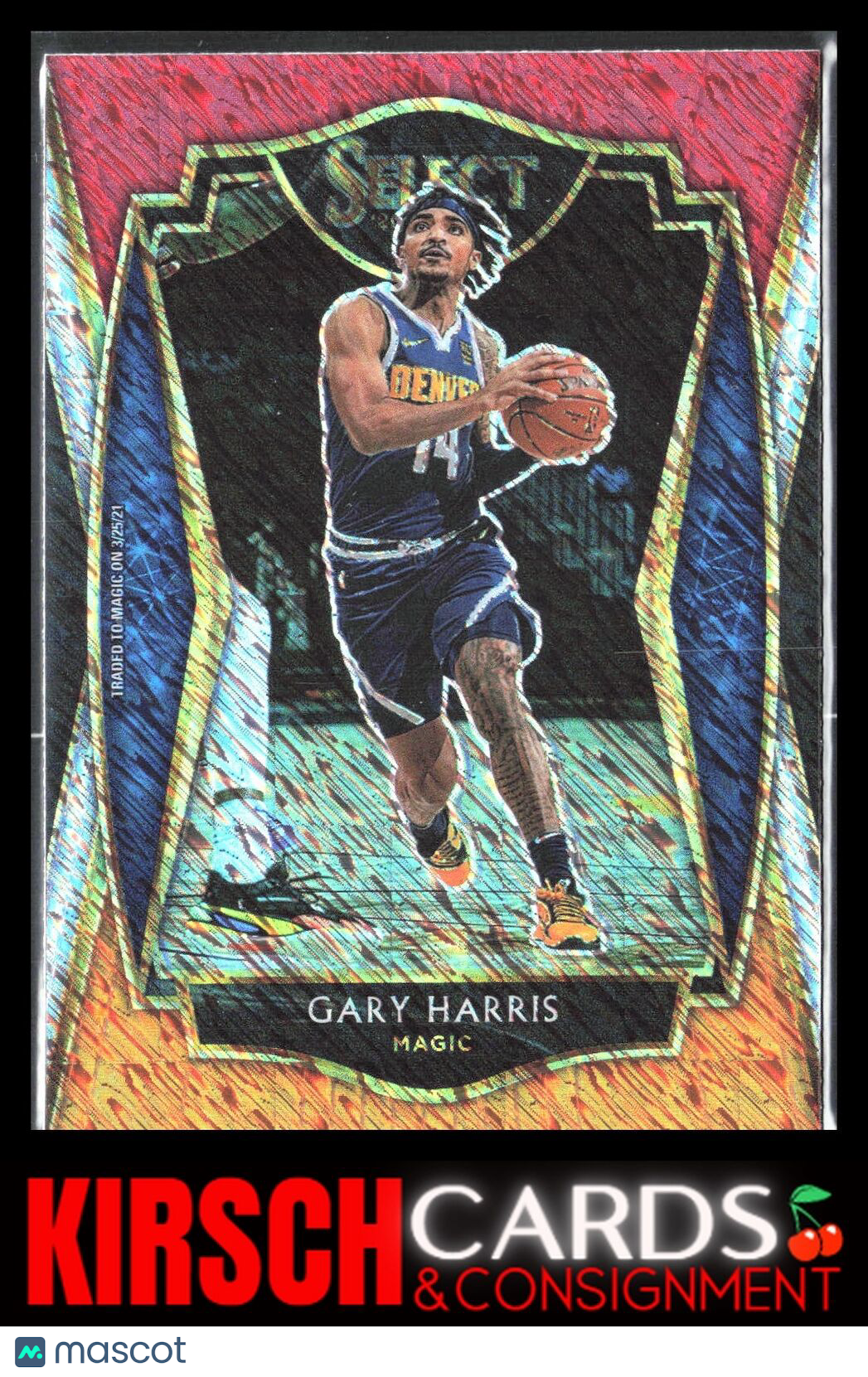 Gary Harris 2020 2020-21 Panini Select #160 Red White Orange Shimmer Orlando