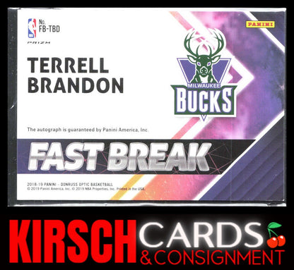 Terrell Brandon 2018-19 Donruss Optic #FB-TBD Fast Break Signatures Auto