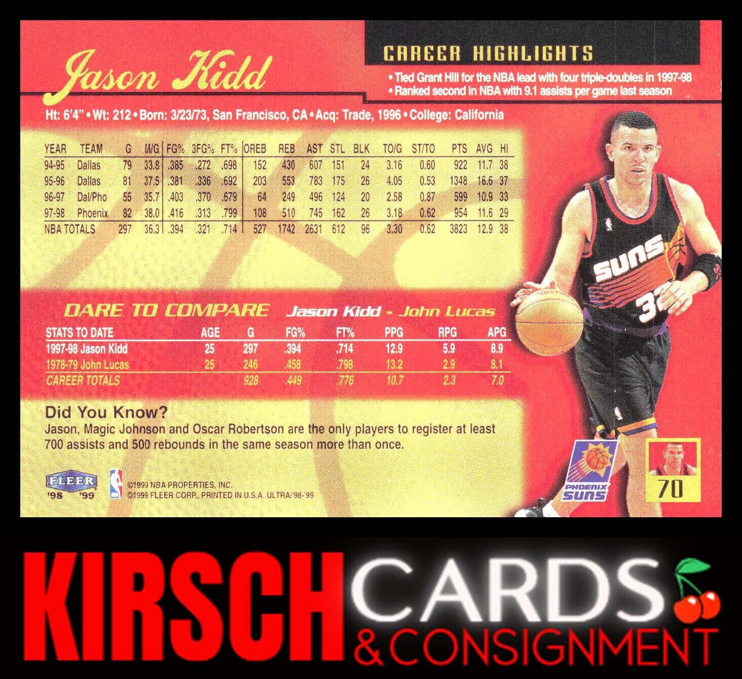 Jason Kidd 1998-99 Ultra #70 Phoenix Suns