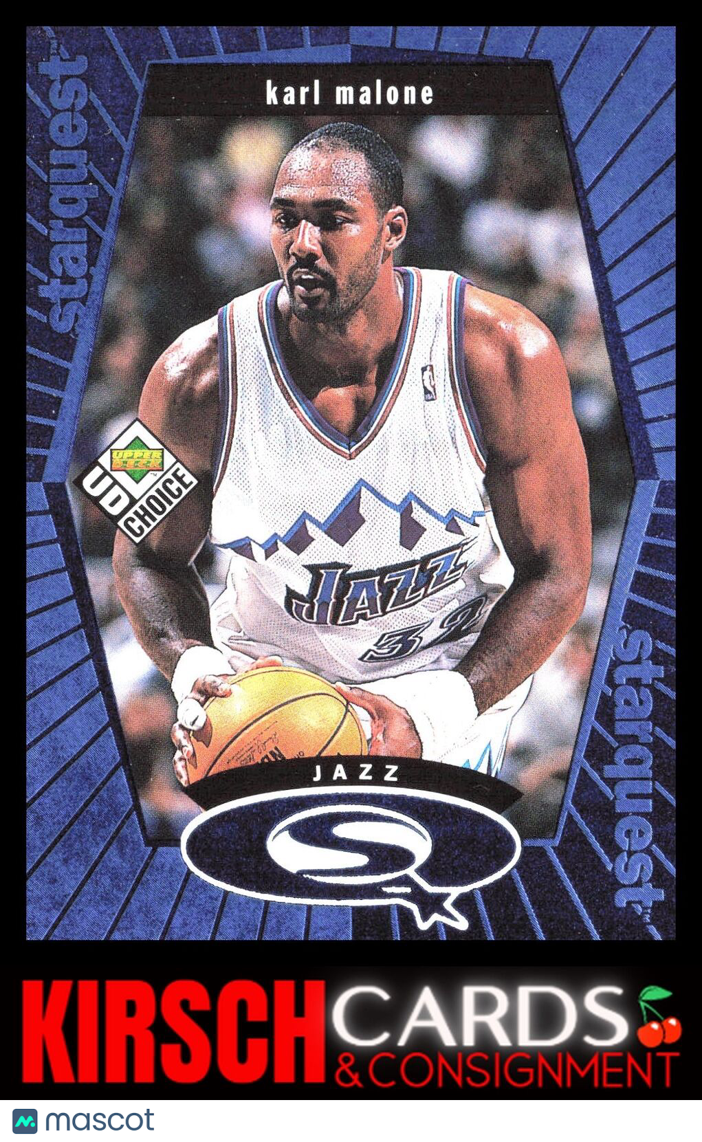 Karl Malone 1998-99 UD Choice #SQ27 StarQuest Blue Utah Jazz