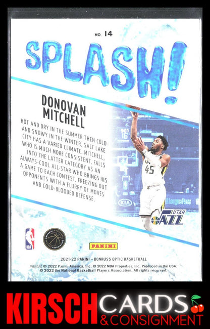 Donovan Mitchell 2021-22 Donruss Optic #14 Splash! Utah Jazz