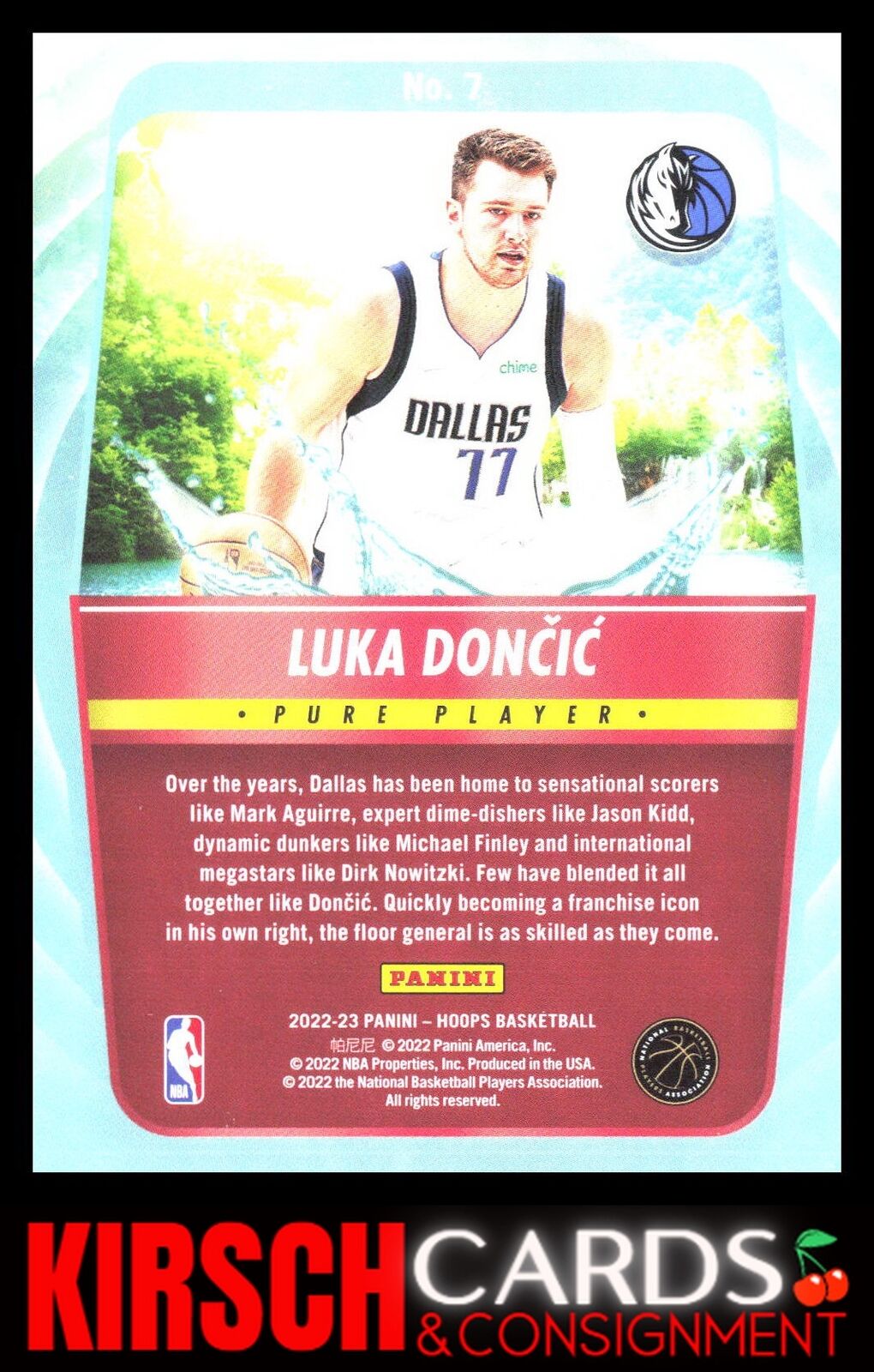 Luka Doncic 2022-23 Hoops #7 Pure Players Dallas Mavericks