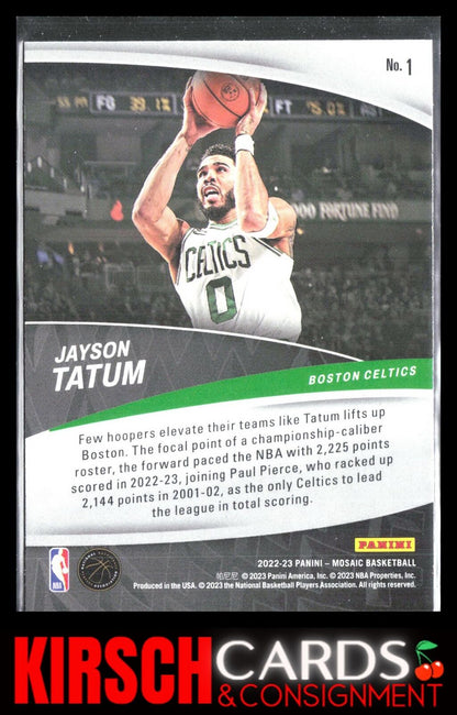 Jayson Tatum 2022-23 Panini Mosaic #1 Elevate Mosaic Boston Celtics