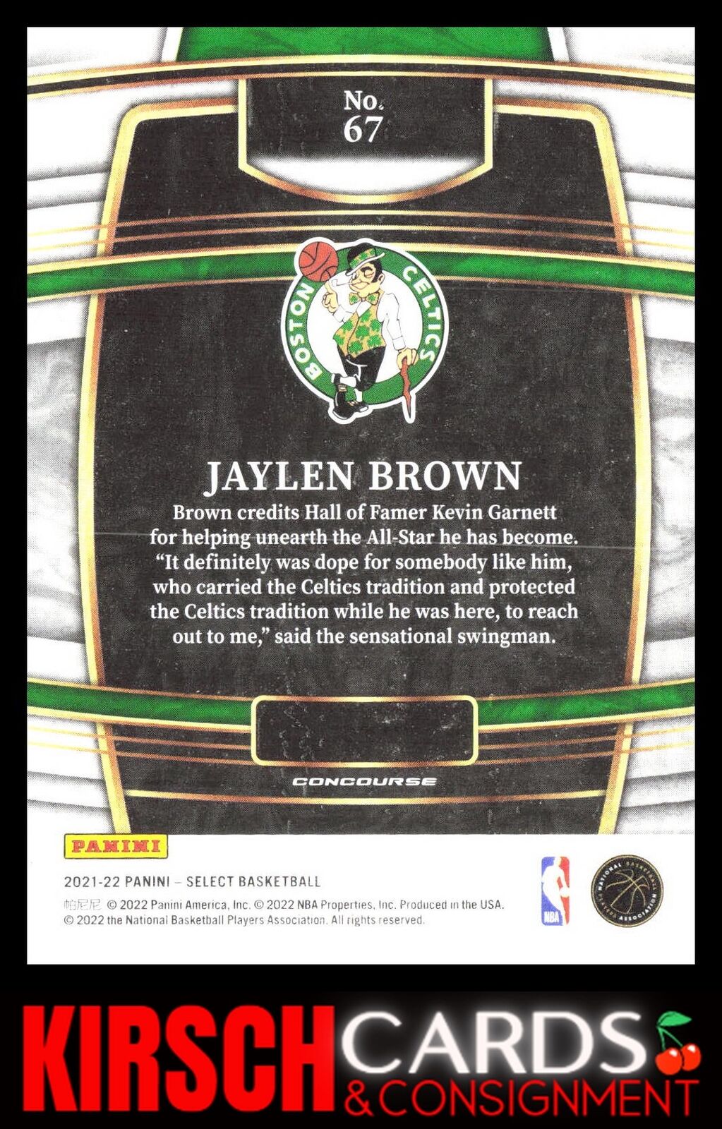 Jaylen Brown 2021-22 Panini Select #67 Blue (Retail Base) Boston Celtics