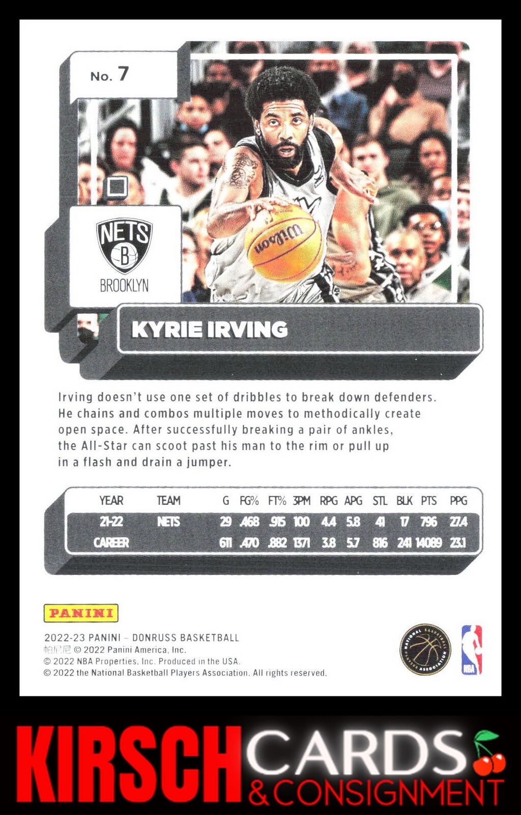 Kyrie Irving 2022-23 Donruss #7 Brooklyn Nets