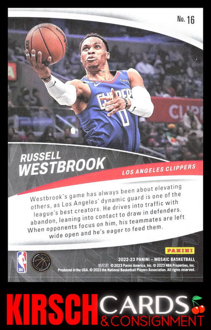 Russell Westbrook 2022-23 Panini Mosaic #16 Elevate Los Angeles Clippers