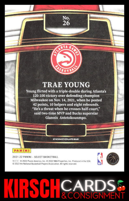 Trae Young 2021-22 Panini Select #26 Blue (Retail Base) Atlanta Hawks