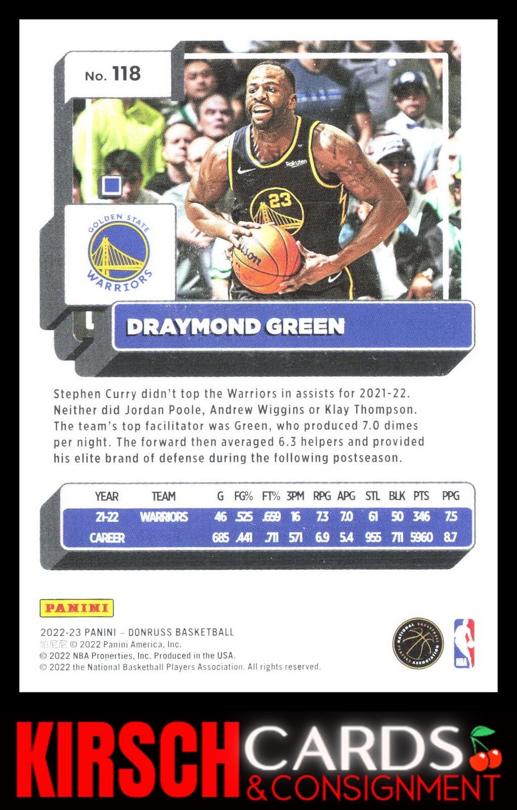 Draymond Green 2022-23 Donruss #118 Golden State Warriors