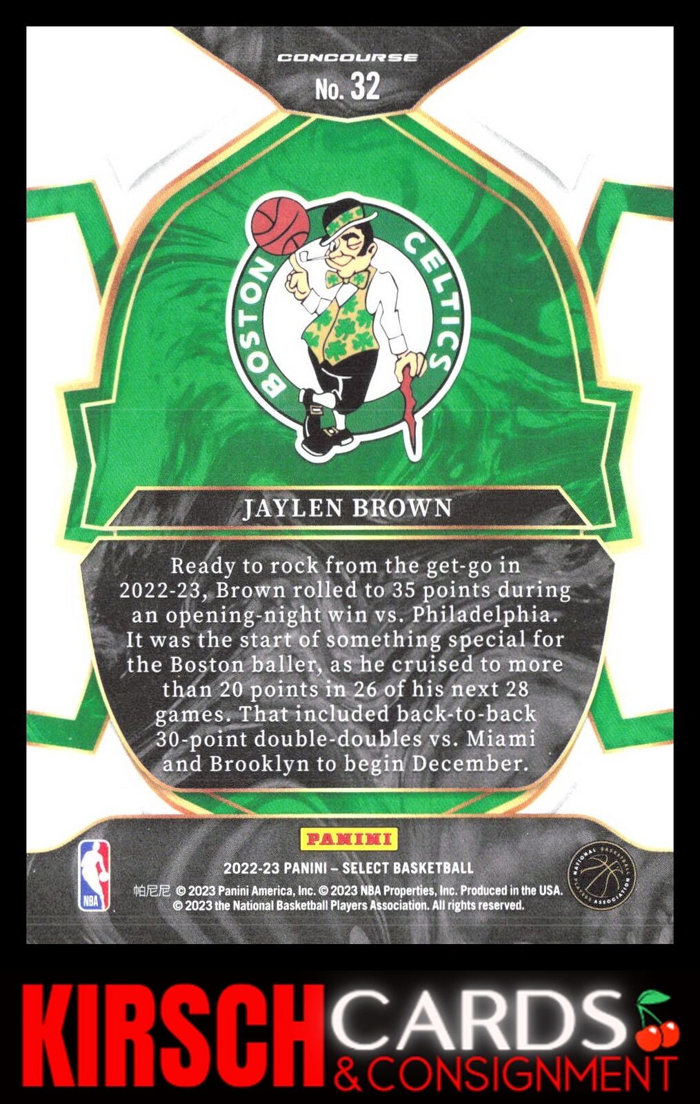 Jaylen Brown 2022-23 Panini Select #32 Blue (Retail Base) Boston Celtics