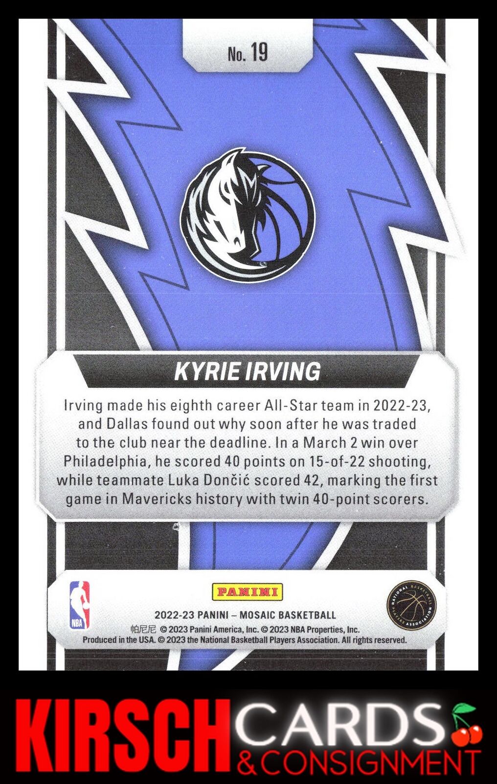 Kyrie Irving 2022-23 Panini Mosaic #19 Thunder Road Dallas Mavericks