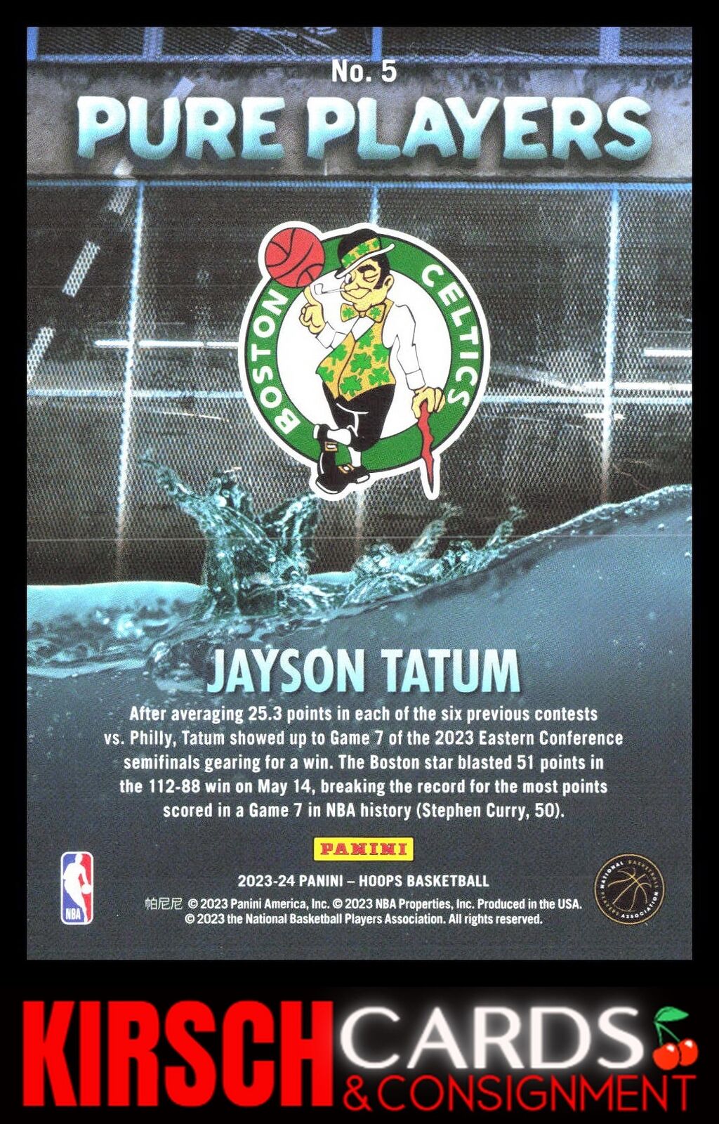 Jayson Tatum 2023-24 Hoops Winter #5 Pure Players Boston Celtics