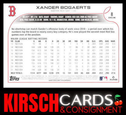 Xander Bogaerts  2022 Topps #8 All-Star Game Stamped Boston Red Sox