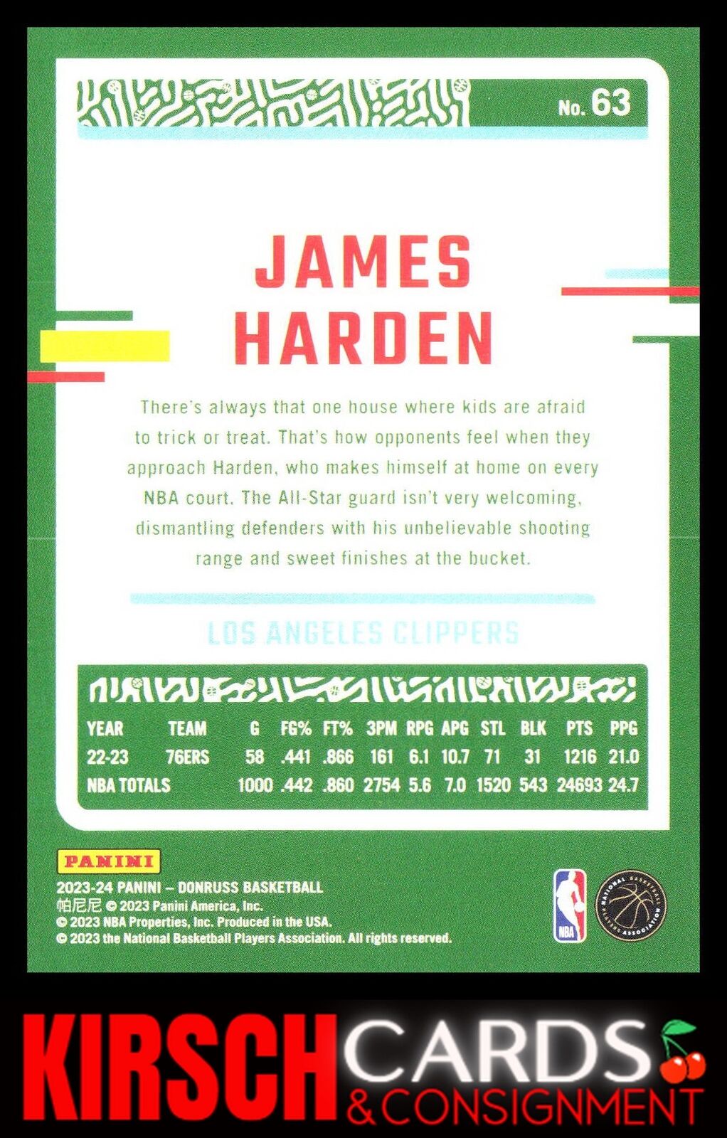 James Harden 2023-24 Donruss #63 Los Angeles Clippers