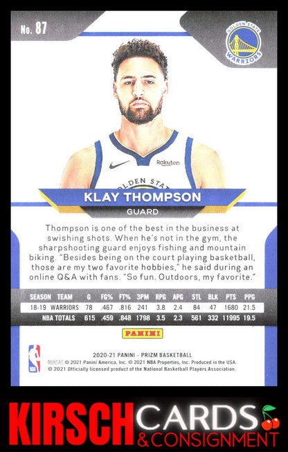 Klay Thompson 2020-21 Panini Prizm #87 Golden State Warriors