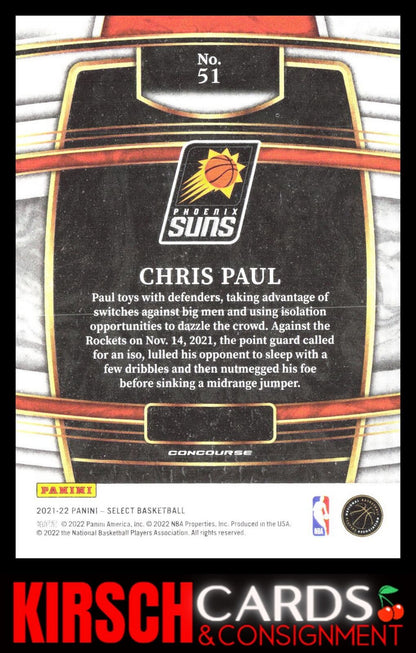 Chris Paul 2021-22 Panini Select #51 Blue (Retail Base) Phoenix Suns