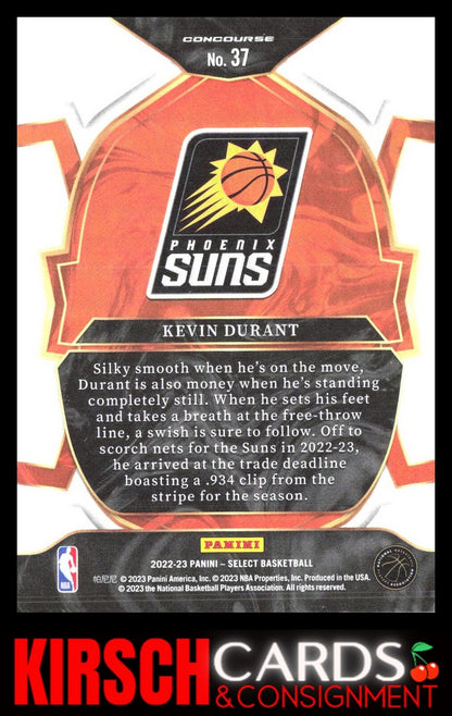 Kevin Durant 2022-23 Panini Select #37 Blue (Retail Base) Phoenix Suns