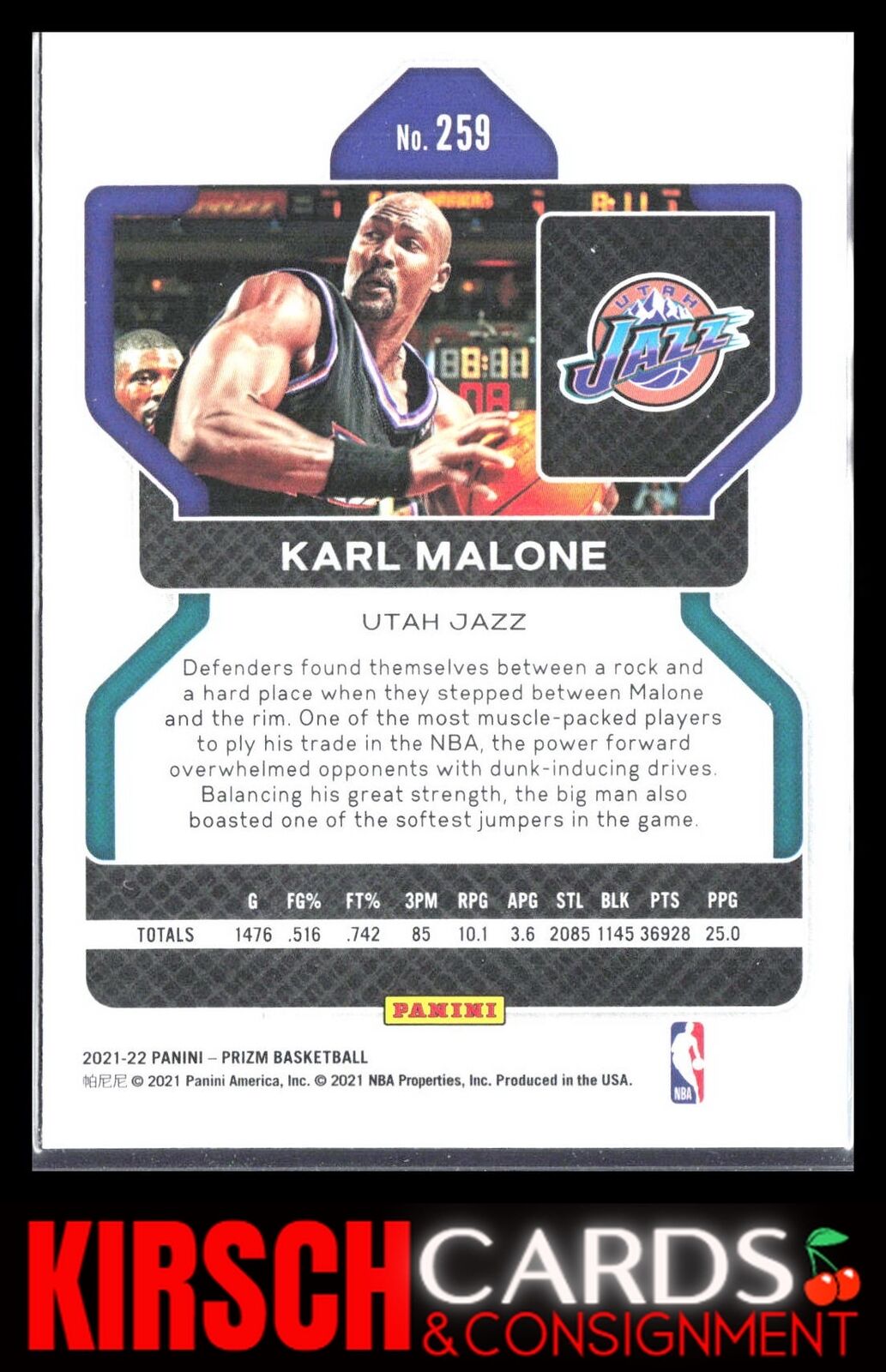 Karl Malone 2021-22 Panini Prizm #259 Utah Jazz