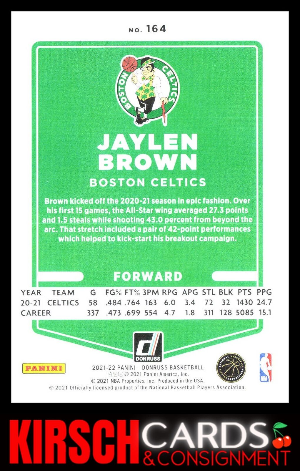 Jaylen Brown 2021-22 Donruss #164 Boston Celtics