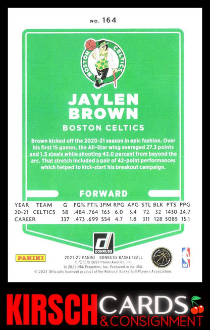 Jaylen Brown 2021-22 Donruss #164 Boston Celtics