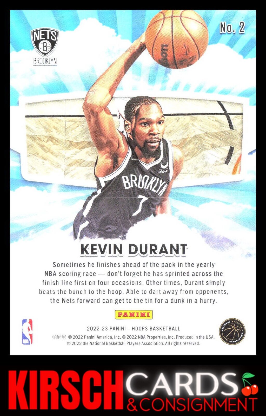 Kevin Durant 2022-23 Hoops #2 Skyview Brooklyn Nets