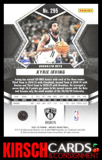 Kyrie Irving 2021-22 Panini Mosaic #295 Brooklyn Nets