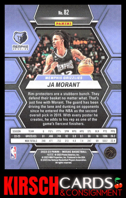 Ja Morant 2022-23 Panini Mosaic #82 Memphis Grizzlies