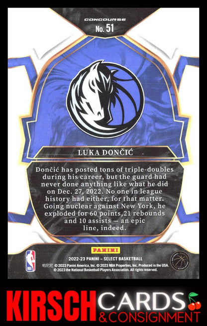 Luka Dončić 2022-23 Panini Select #51 Blue (Retail Base) Dallas Mavericks