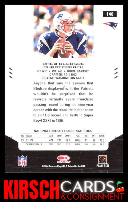 Drew Bledsoe 2004 Leaf Certified Materials #140 New England Patriots