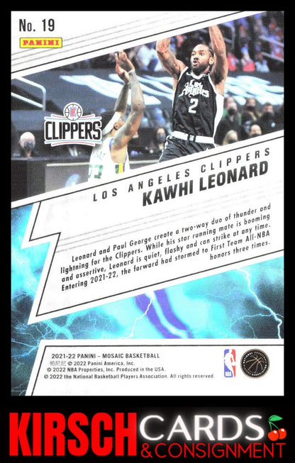 Kawhi Leonard 2021-22 Panini Mosaic #19 Thunder Lane Los Angeles Clippers