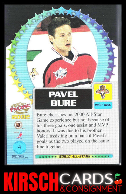 Pavel Bure 2001-02 Pacific #4 World All-Stars Die Cuts Florida Panthers