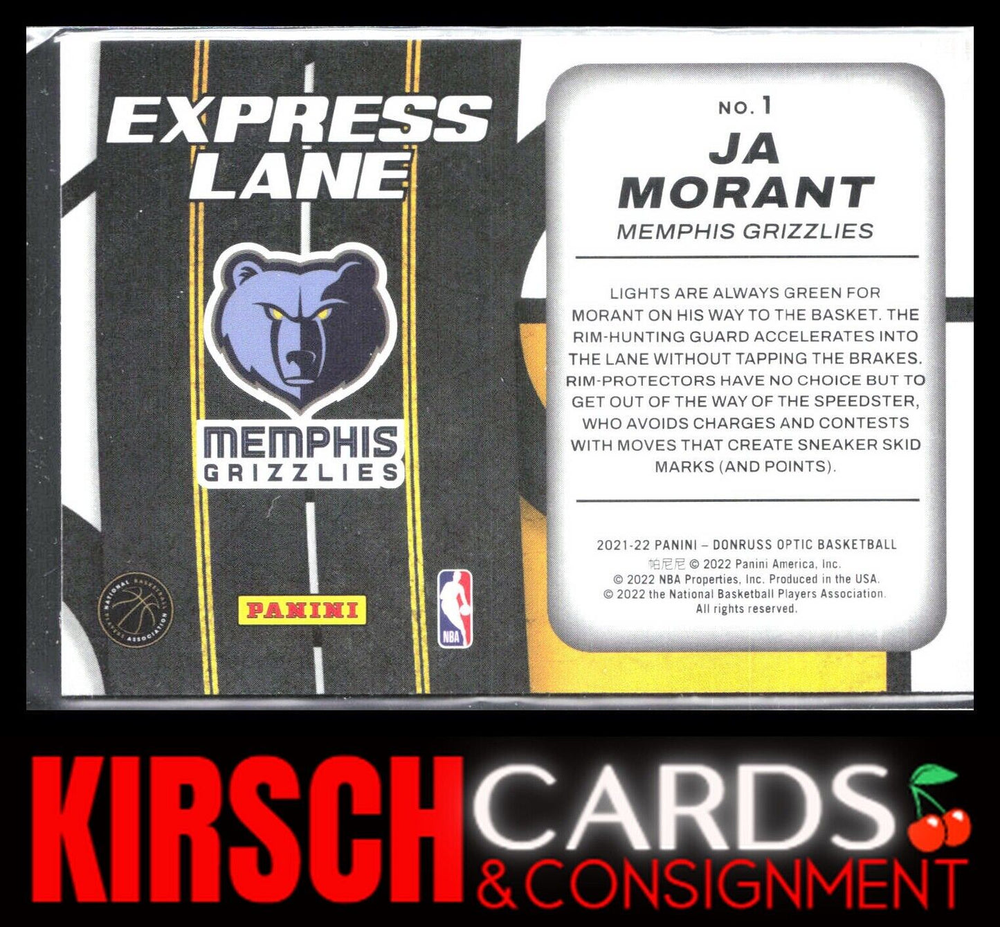 Ja Morant 2021-22 Donruss Optic #1 Express Lane Memphis Grizzlies