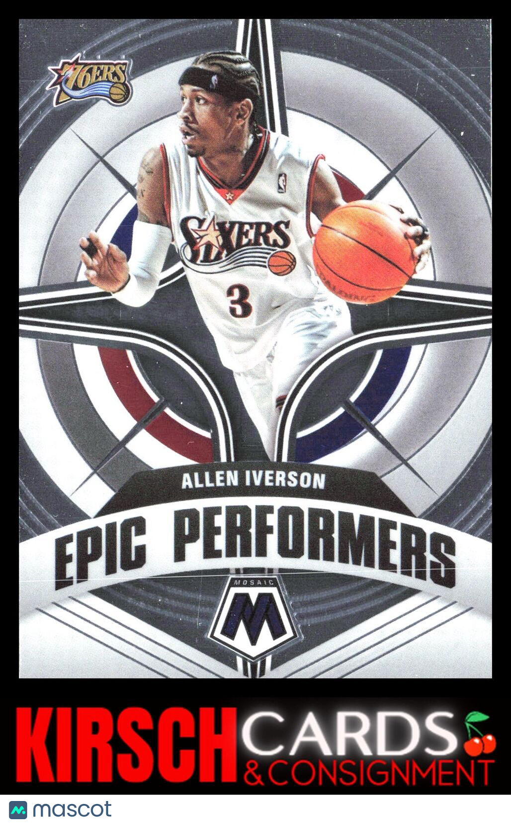 Allen Iverson 2021-22 Panini Mosaic #14 Epic Performers Philadelphia 76ers