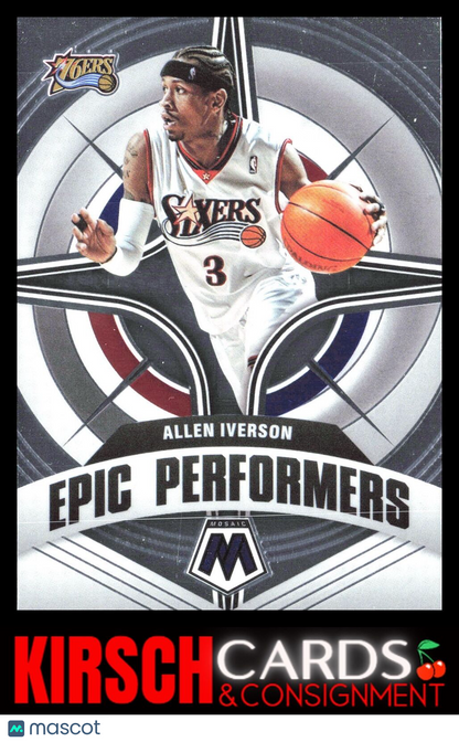 Allen Iverson 2021-22 Panini Mosaic #14 Epic Performers Philadelphia 76ers