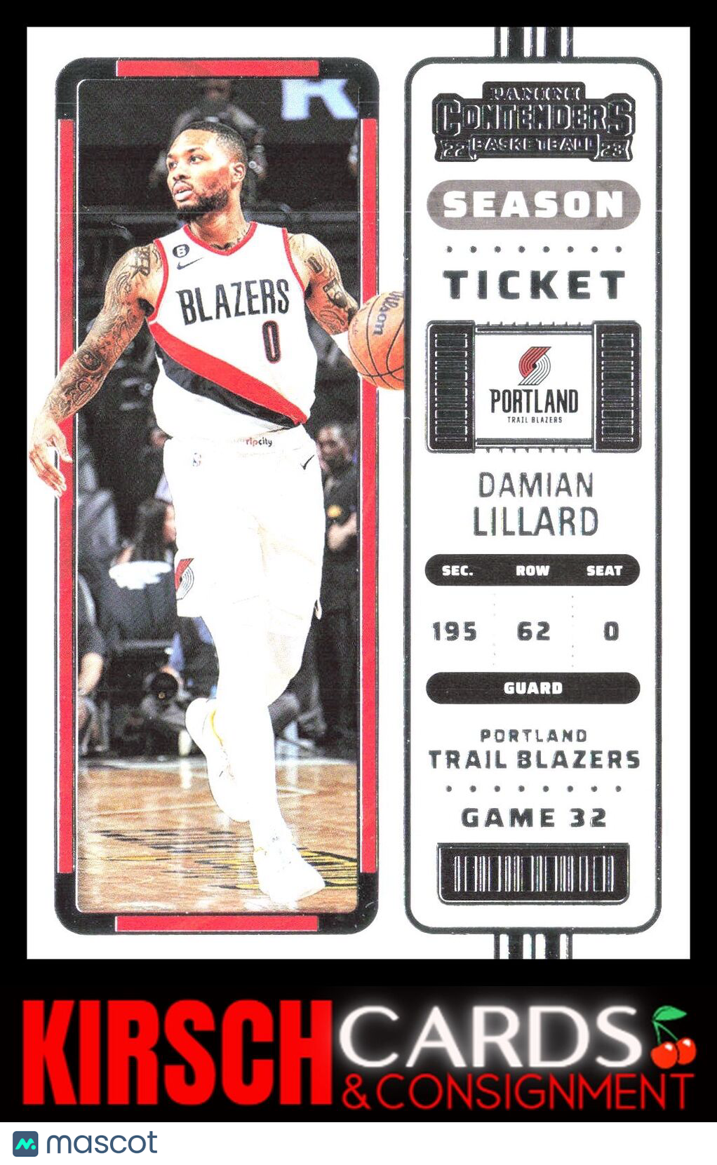 Damian Lillard 2022-23 Panini Contenders #6 Season Ticket Retail Portland